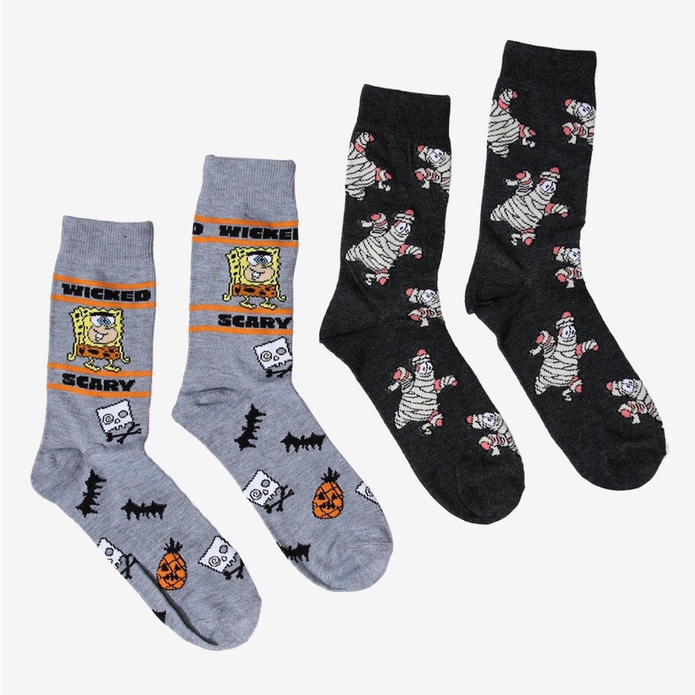 SpongeBob SquarePants Halloween Crew Socks 2 Pack Hot Topic